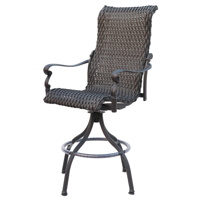 Darby Home Co Kentland Swivel 29" Patio Bar Stool Wayfair